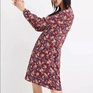Madewell Button-Back Dress in Antique Flora- Size Small